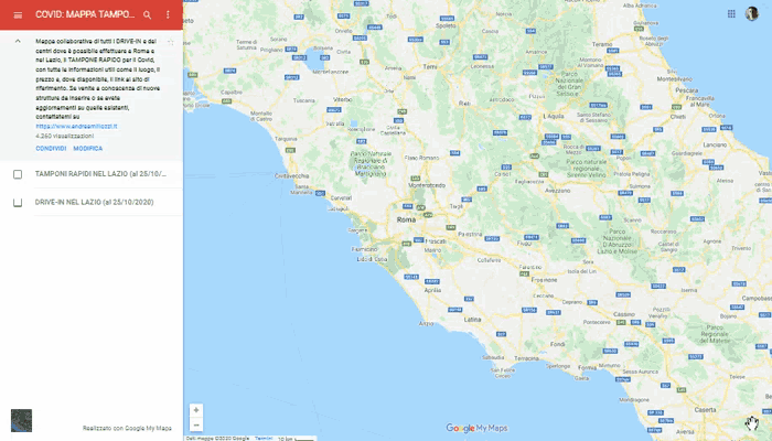 Andrea Millozzi blog | Mappa dei tamponi antigenici (rapidi) e dei drive-in per i tamponi molecolari a Roma e nel Lazio