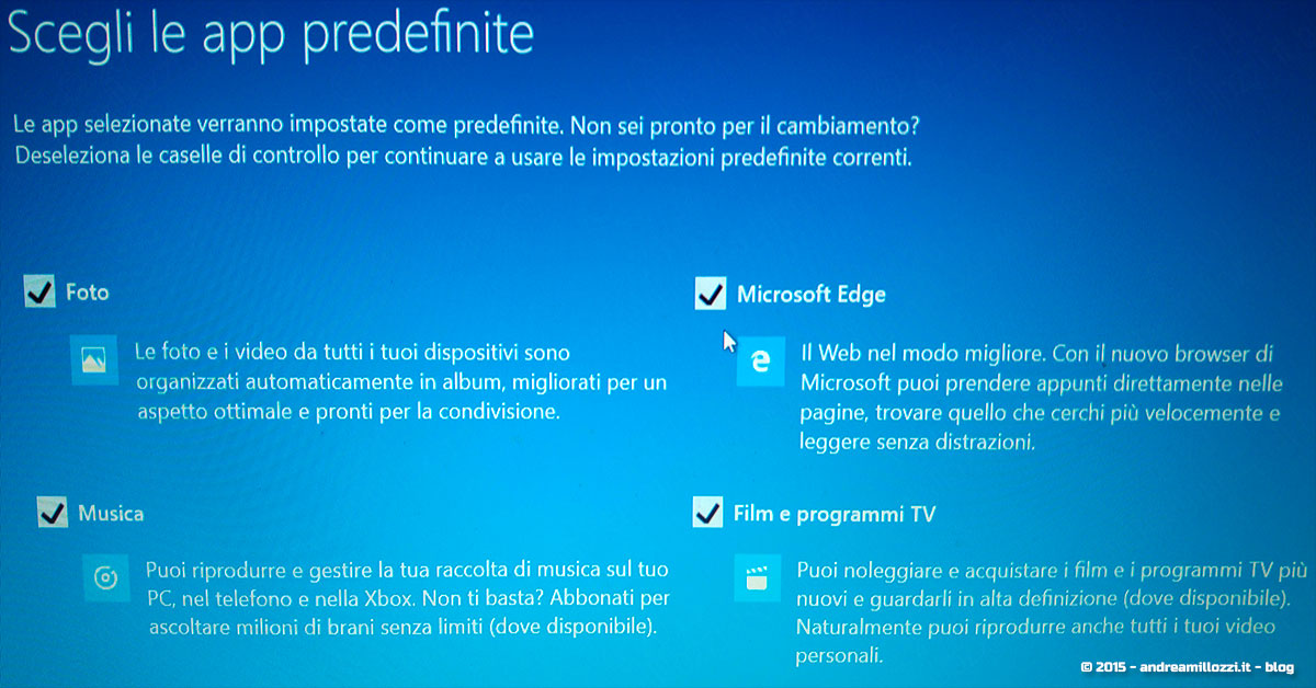 Andrea Millozzi blog | Microsoft Windows 10 | Revocare l’utilizzo delle App predefinite