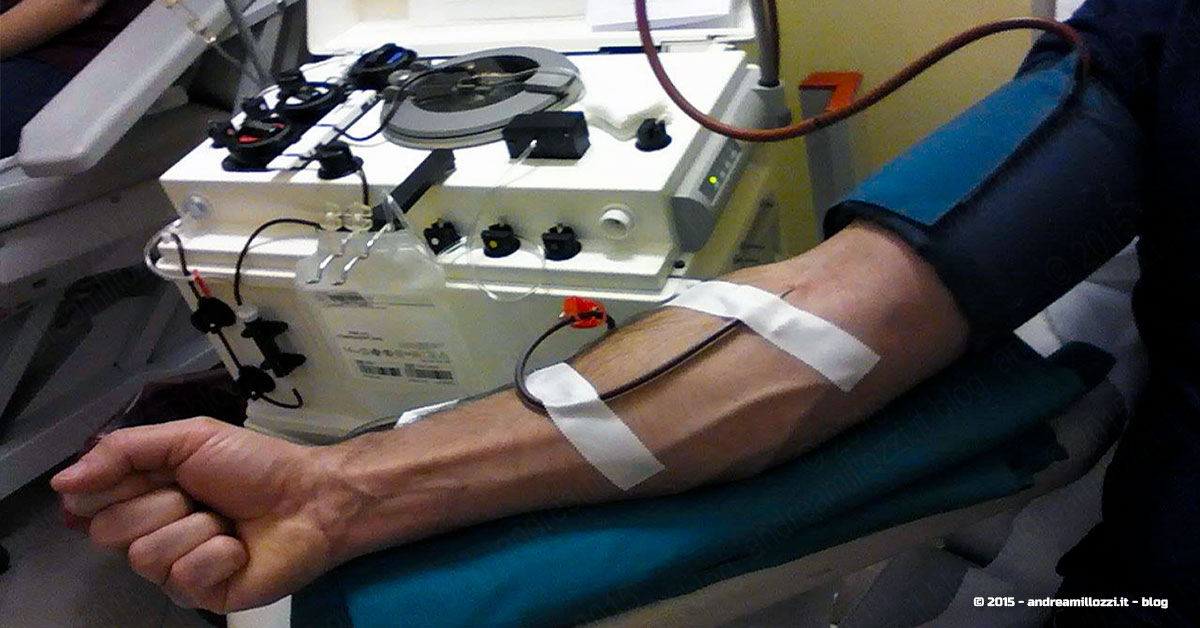 Andrea Millozzi blog - Da moltissimi anni sono un donatore di sangue, ci vogliono 20 minuti, perché non farlo?
