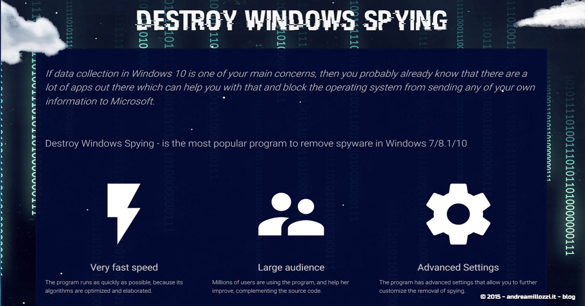 Andrea Millozzi blog | Microsoft Windows 10 | Destroy Windows Spying